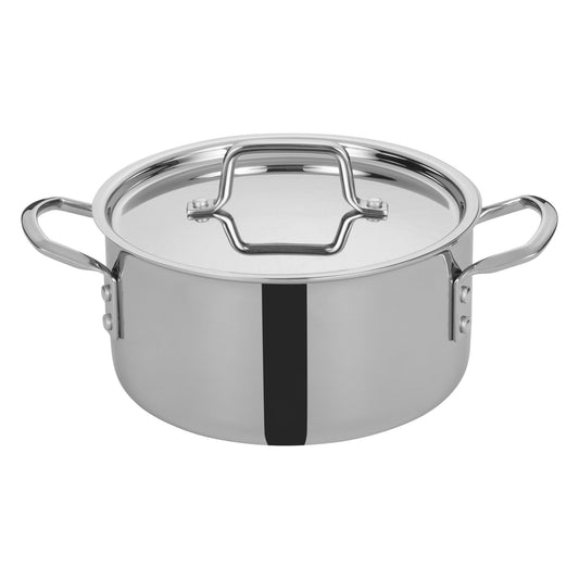 TGSP-4 - Tri-Gen Tri-Ply Stainless Steel Stock Pot with Cover - 4-1/2 Quart