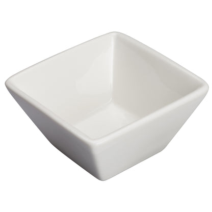 WDP021-105 - 3-1/8" Porcelain Square Mini Bowl, Bright White, 36 pcs/case