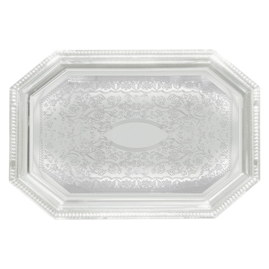 CMT-1420 - Chrome-Plated Serving Tray - Octagonal, 17 x 12-1/2