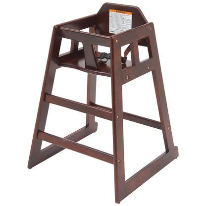 CHH-103A - Wooden High Chair, Assembled - Mahogany