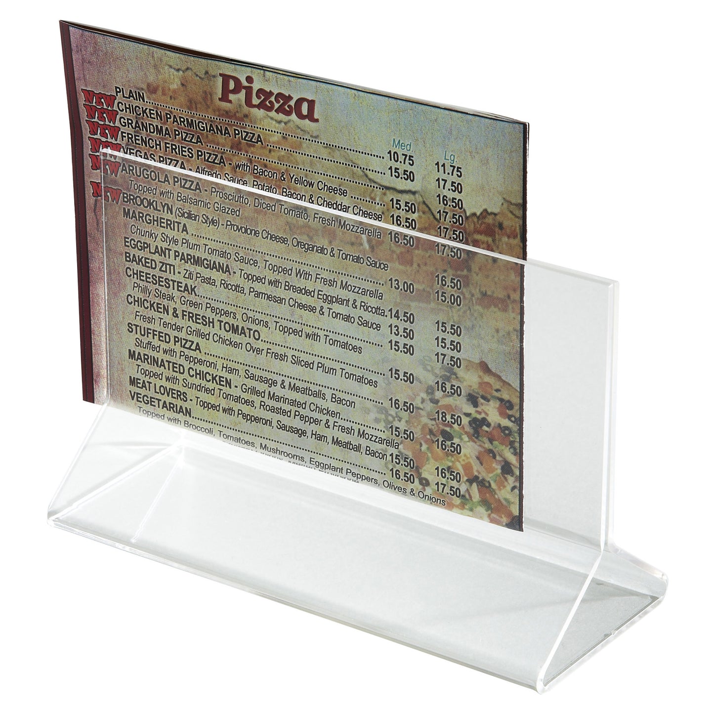 ATCH-53 - Double-Sided Clear Acrylic Menu Stand - 5-1/2" x 3-1/2"