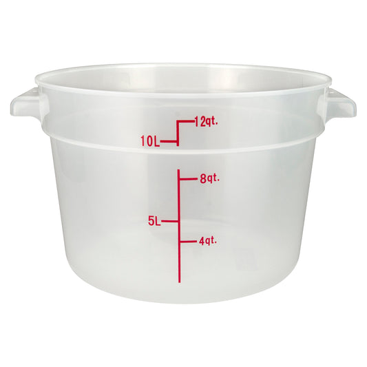 PTRC-12 - Round Storage Container, Translucent, Polypropylene - 12 Quart