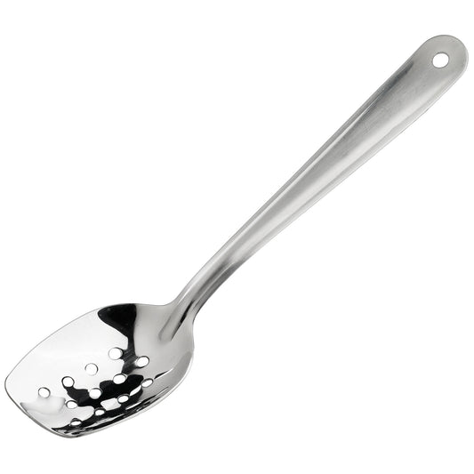 SPS-P10 - Slanted Plating Spoon - Perforated, 10"