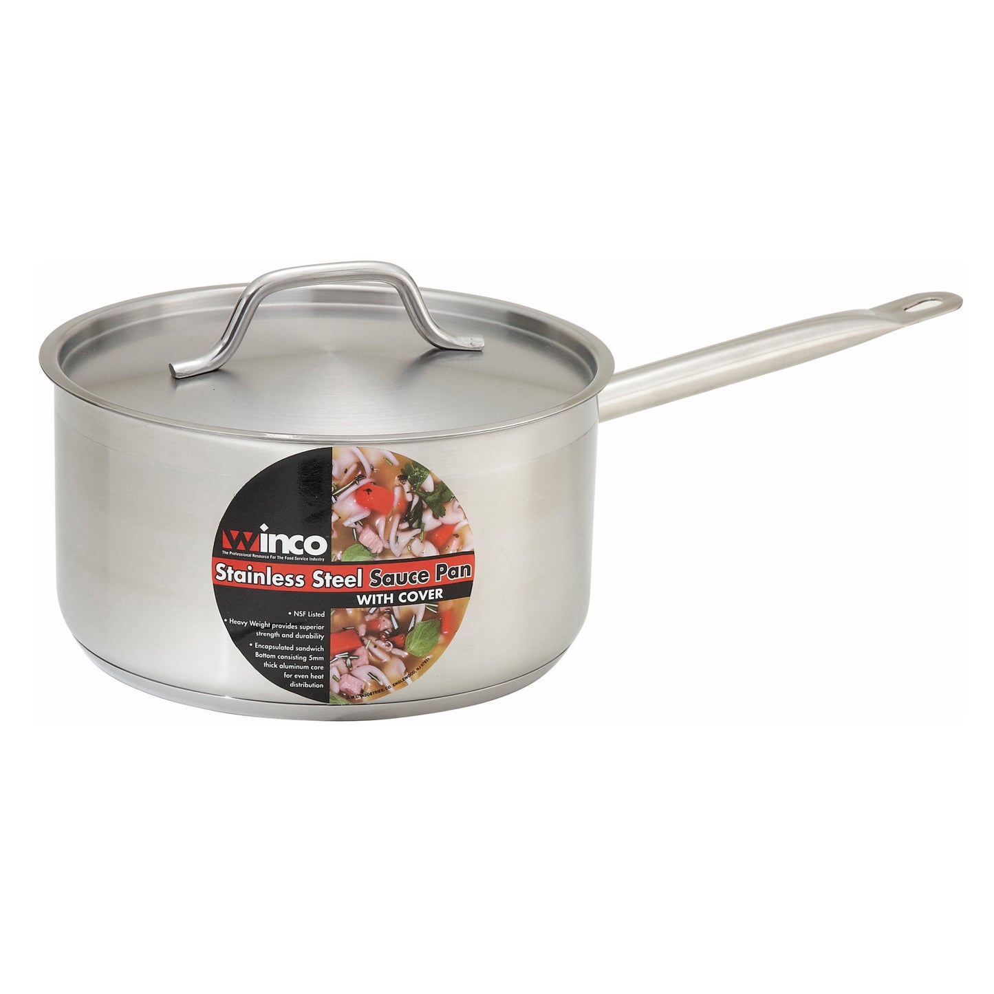 SSSP-4 - Stainless Steel Sauce Pan with Cover - 4-1/2 Quart