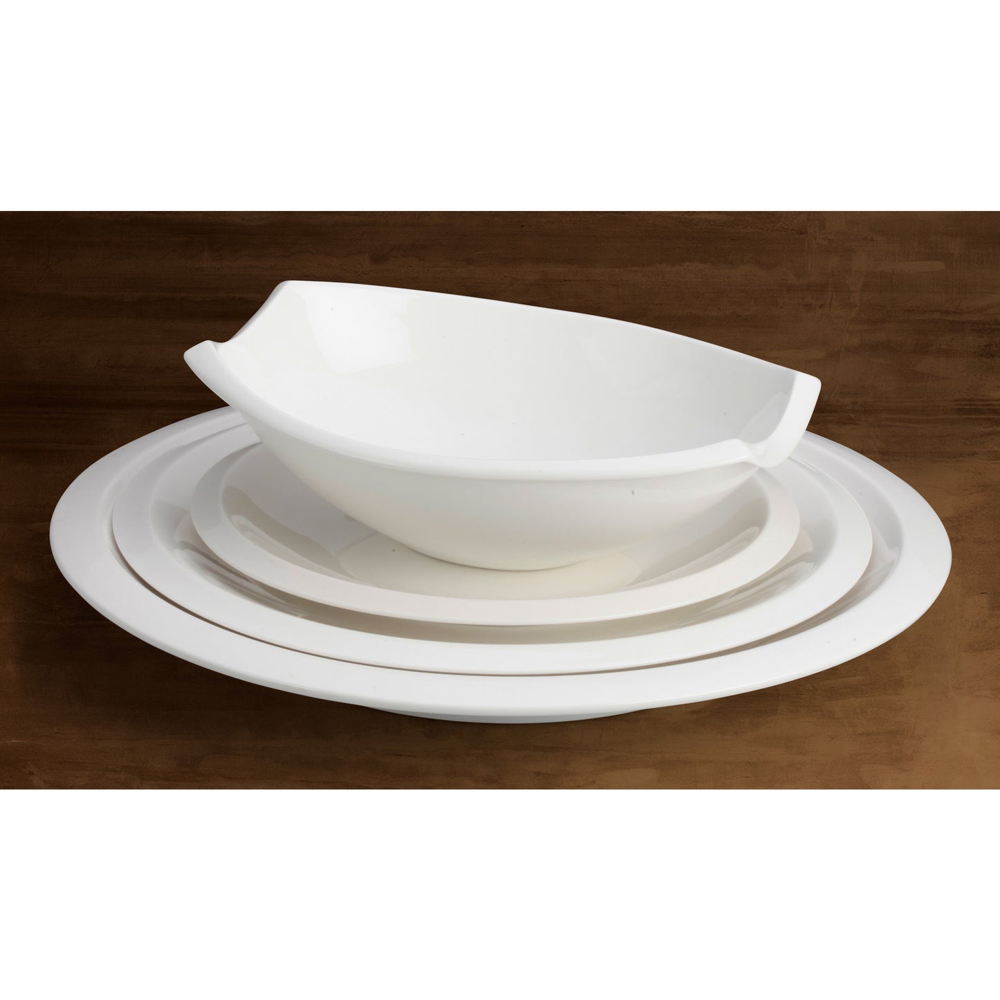 WDP006-206 - 13" Porcelain Oval Bowl, Creamy White, 12 pcs/case