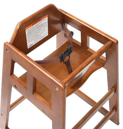 CHH-104A - Wooden High Chair, Assembled - Walnut