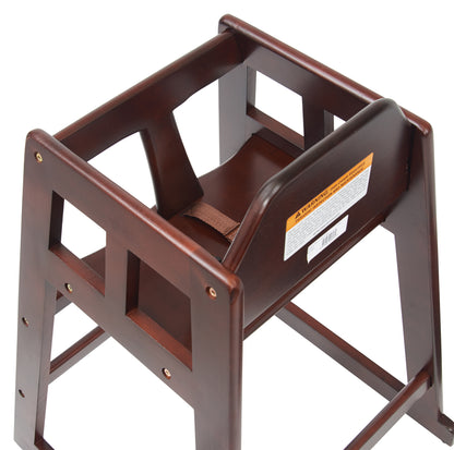 CHH-103A - Wooden High Chair, Assembled - Mahogany