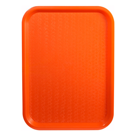 FFT-1216O - High Quality Plastic Cafeteria Tray - 12 x 16, Orange