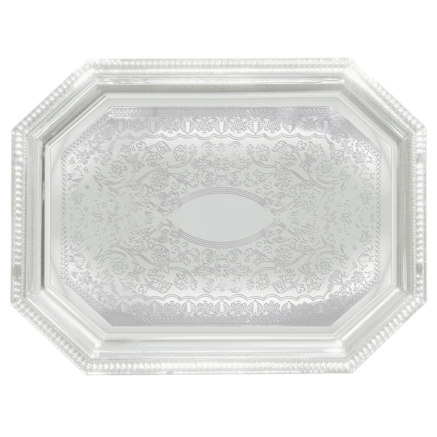 CMT-1217 - Chrome-Plated Serving Tray - Octagonal, 20 x 14