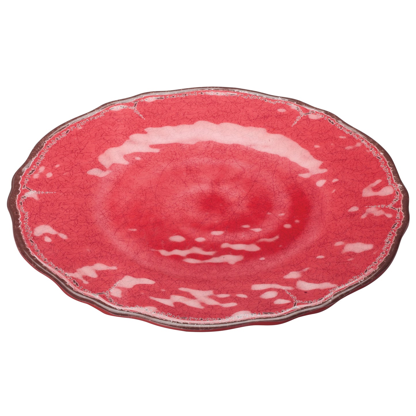 WDM001-502 - 11"Dia Melamine Hammered Plate, Red, 24pcs/case