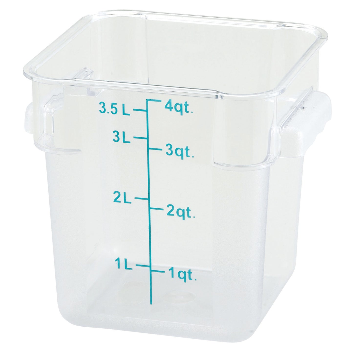 PCSC-4C - Square Storage Container, Clear Polycarbonate - 4 Quart