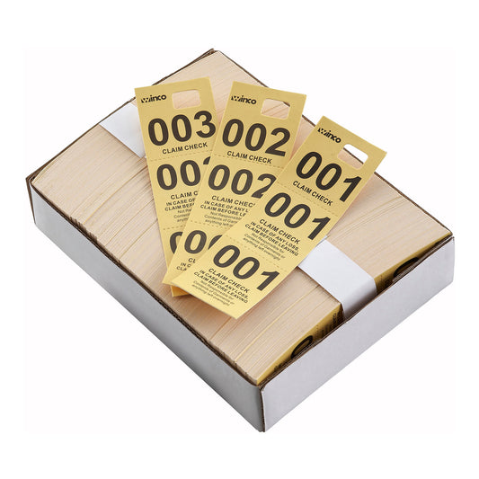 CCK-5YL - Coat Check Tickets, Yellow, 500pcs/box