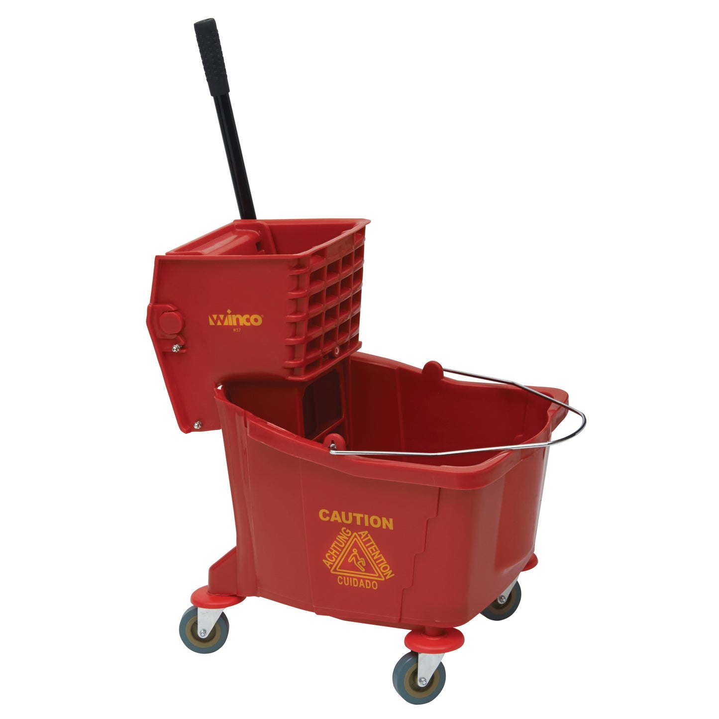 MPB-36R - 36 Quart Mop Bucket with Side-Press Wringer, Red