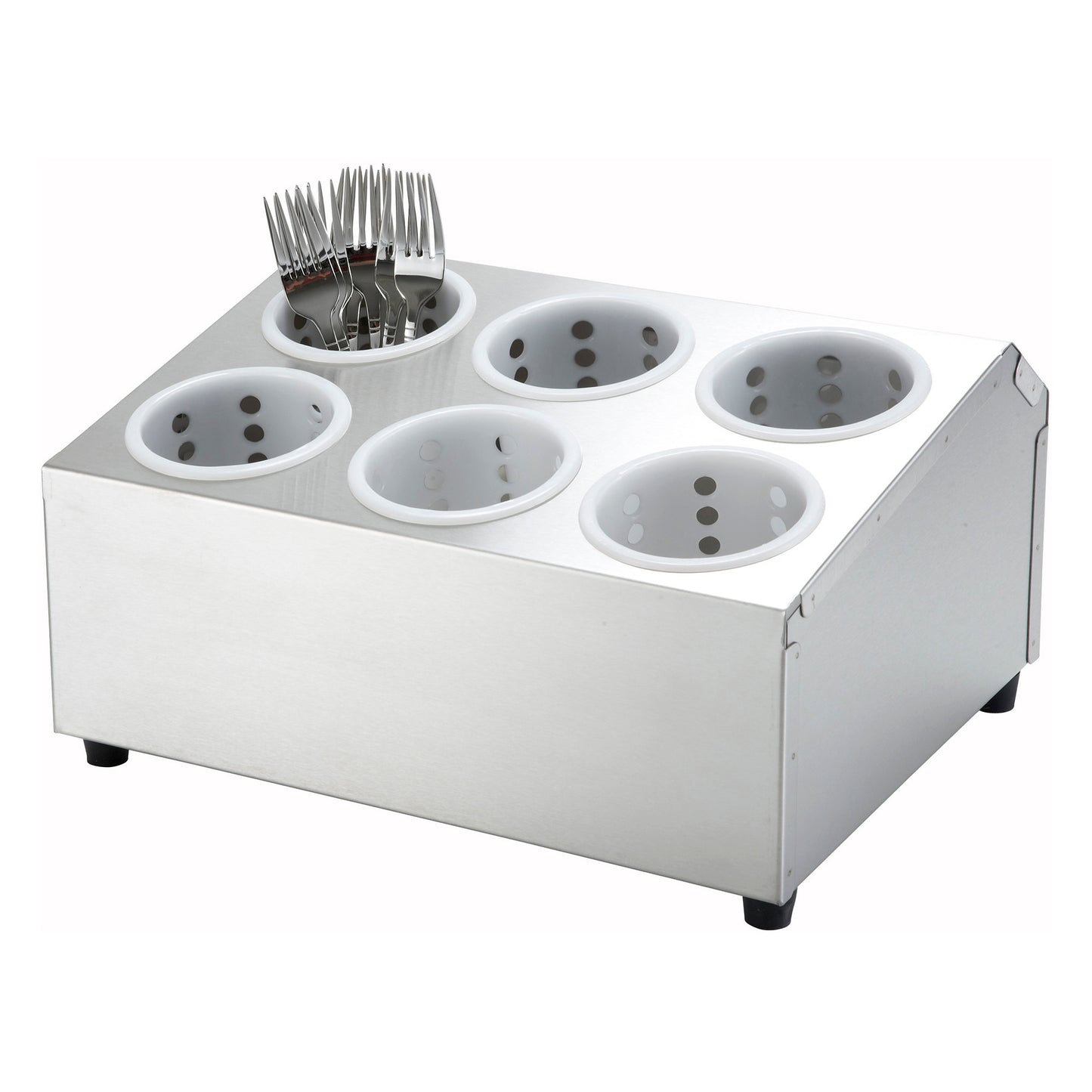 FC-6H - Stainless Steel Flatware Cylinder Holder, Six Holes