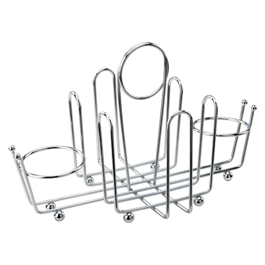 WH-1 - Chrome Plated Cruet Rack for Salt/Pepper Shaker &amp; Sugar Packets