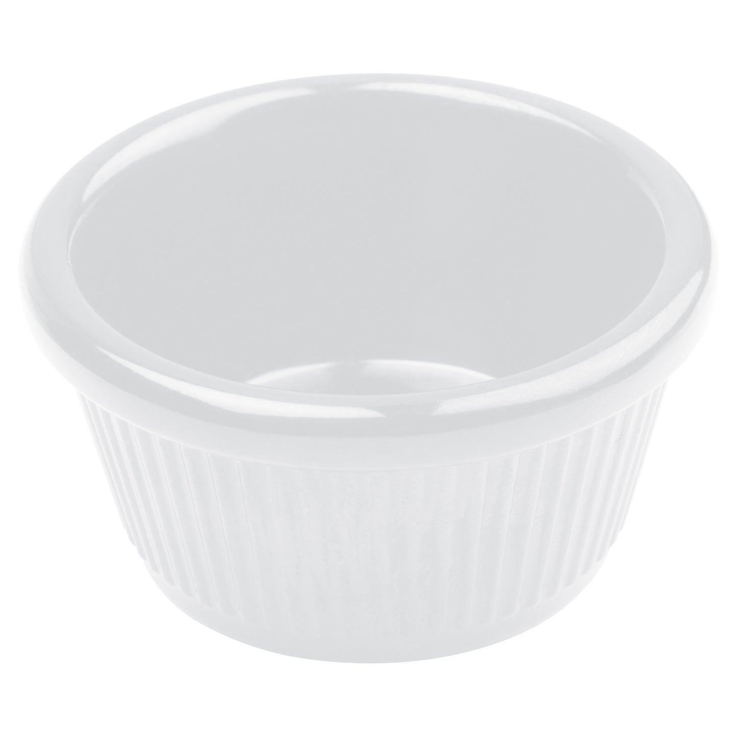 RFM-2W - Melamine Ramekin, Fluted - White, 2 oz