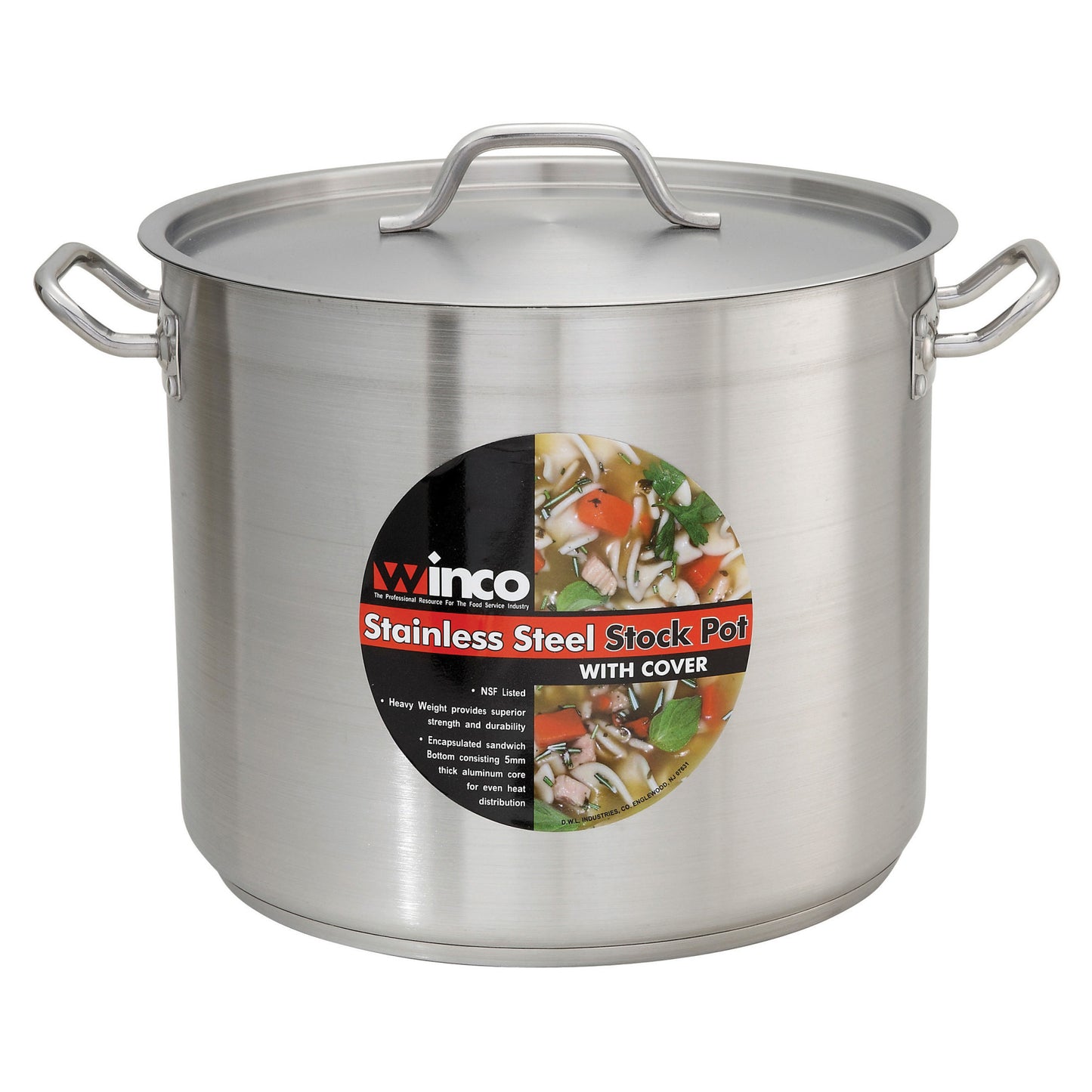 SST-16 - Stainless Steel Stock Pot with Cover - 16 Quart