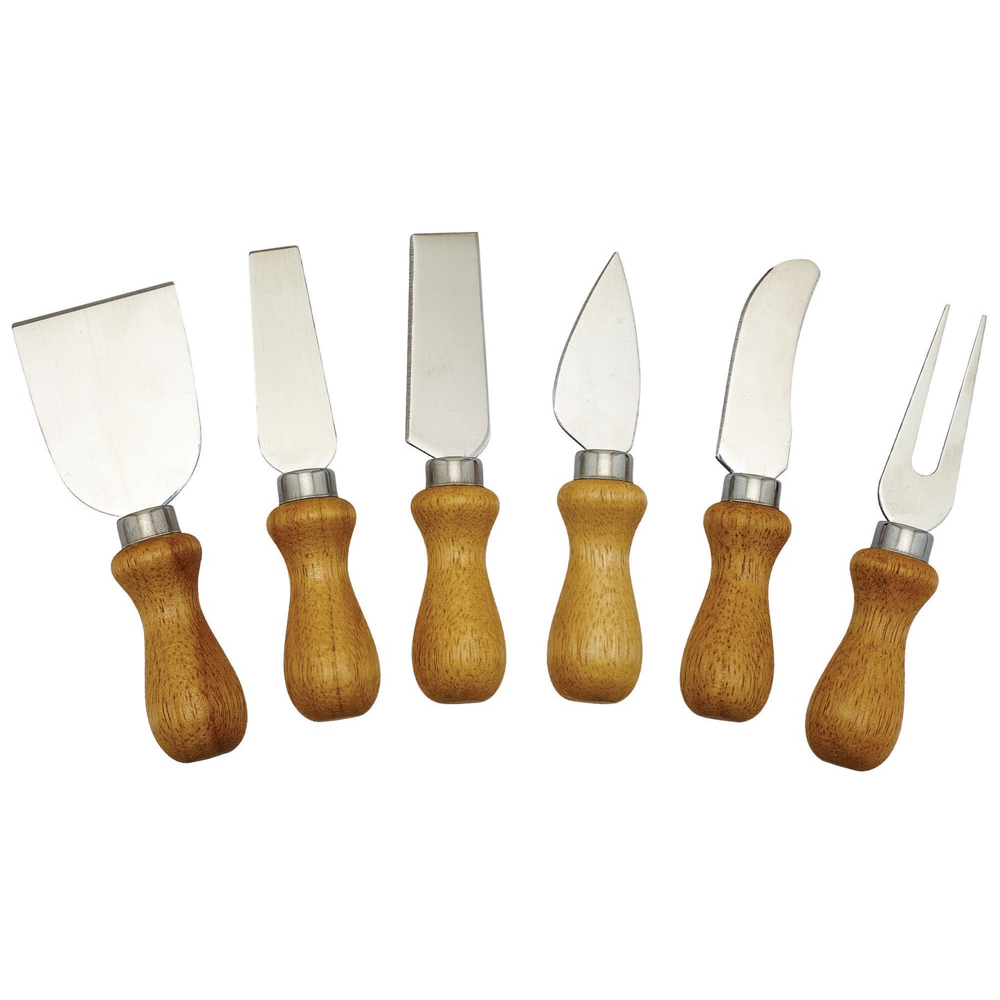 KCS-6W - Cheese Knife Set with Wooden Handles