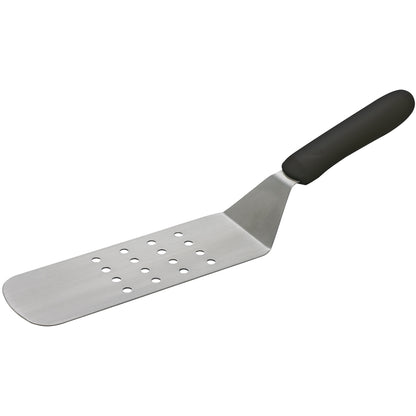 TKP-91 - Perforated Flexible Turner with Offset, Black Polypropylene Handle, 8-1/4" x 2-7/8" Blade