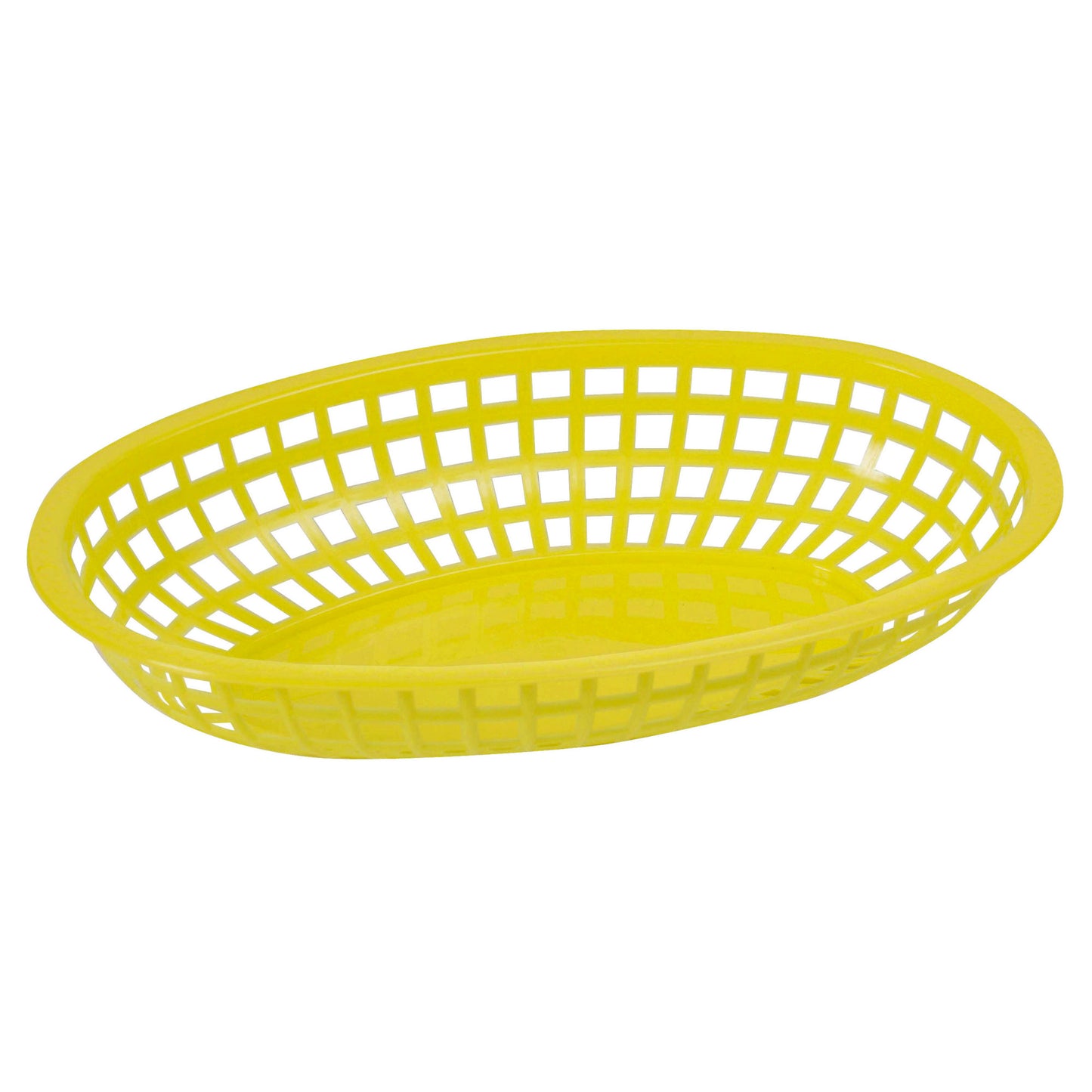 POB-Y - Oval Fast Food Basket, 10-1/4" x 6-3/4" x 2" - Yellow