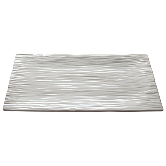 WDP002-202 - Dalmata Porcelain Rectangular Platter, Creamy White - 14"
