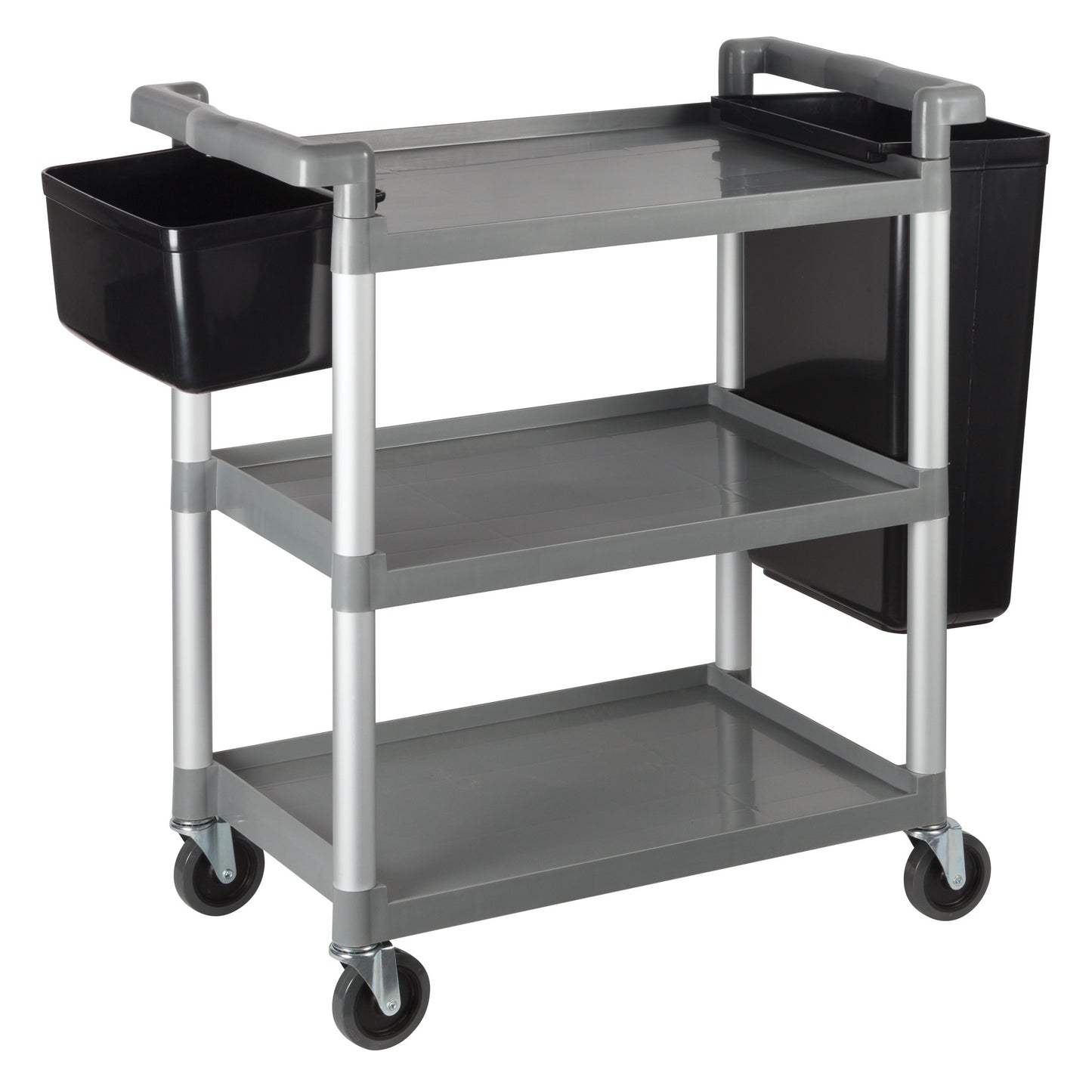 UC-2415G - 3-Tier Utility Carts with Brakes - Gray, 32L x 16-1/8W x 36-3/4H