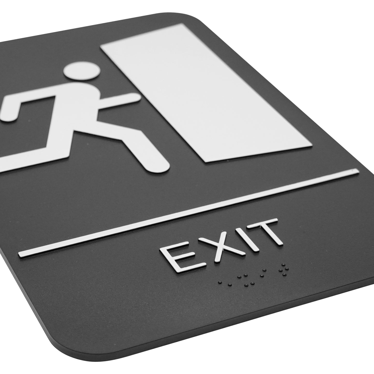 SGNB-604 - Information Signs with Braille, 6"W x 9"H - Exit