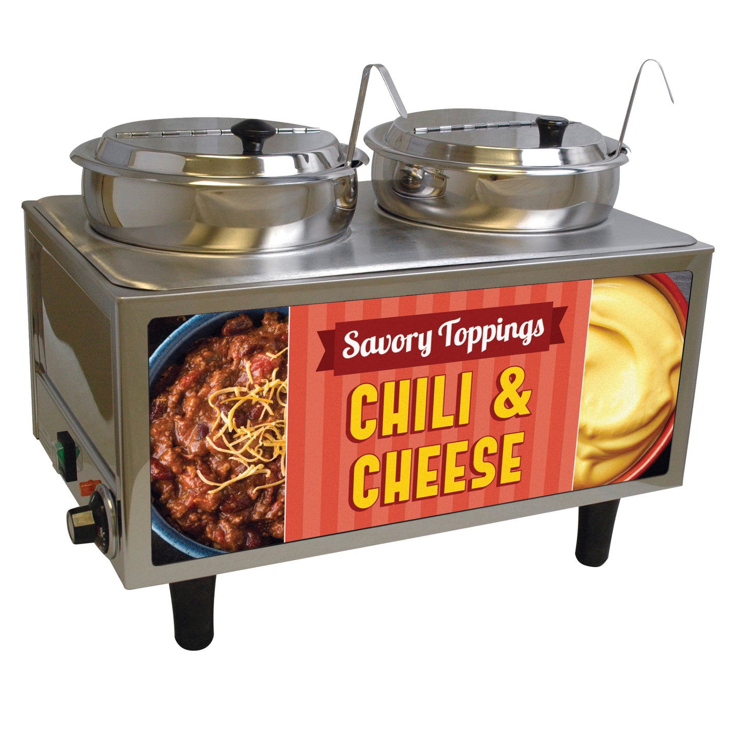 51072A - BenchmarkUSA "Chili & Cheese" Food Warmer - 2 Ladles, 2 Lids