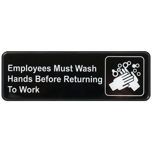 SGN-322 - Information Signs, 9"W x 3"H - SGN-322 - Employees Must Wash Hands Before Returning to Work