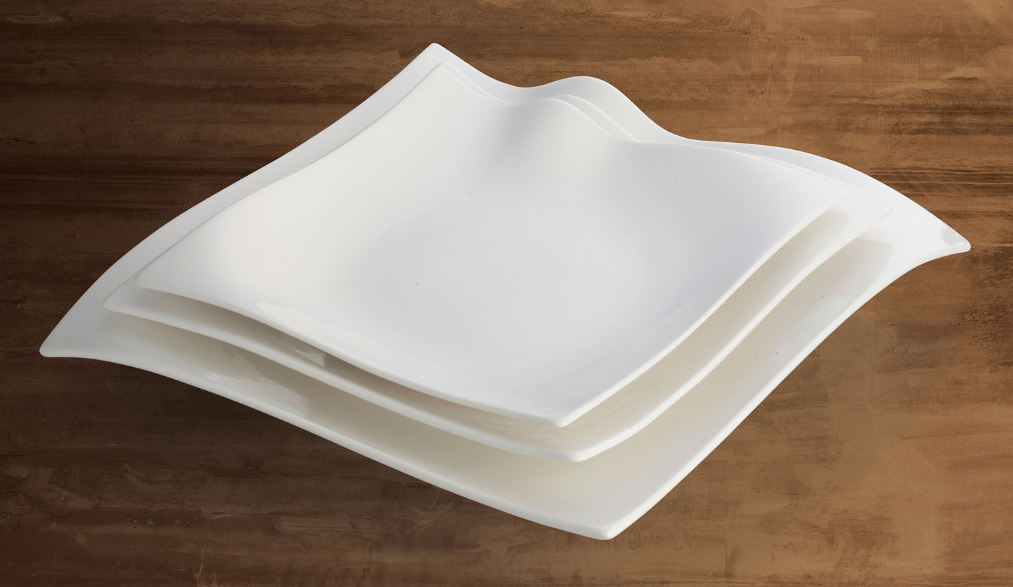 WDP010-103 - 12"Sq Porcelain Square Plate, Bright White, 6 pcs/case