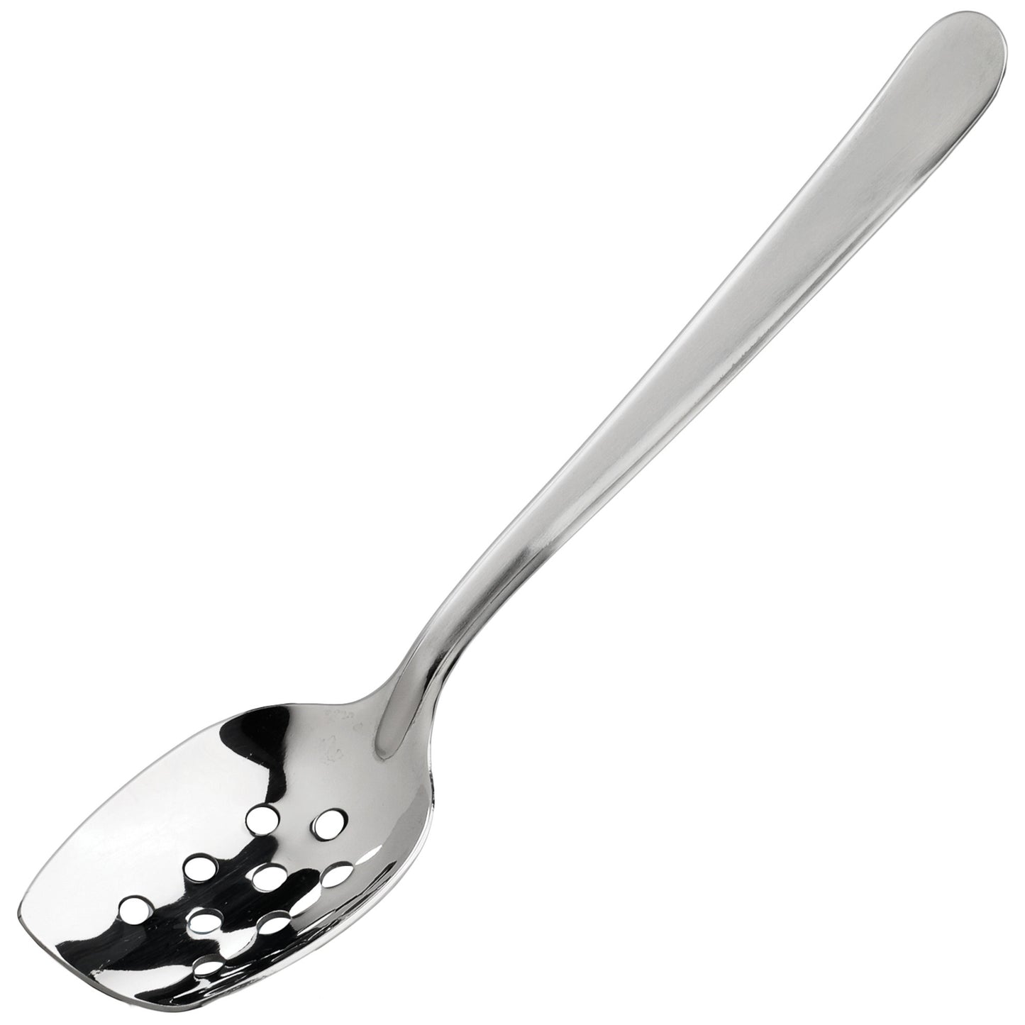 SPS-P8 - Slanted Plating Spoon - Perforated, 8"