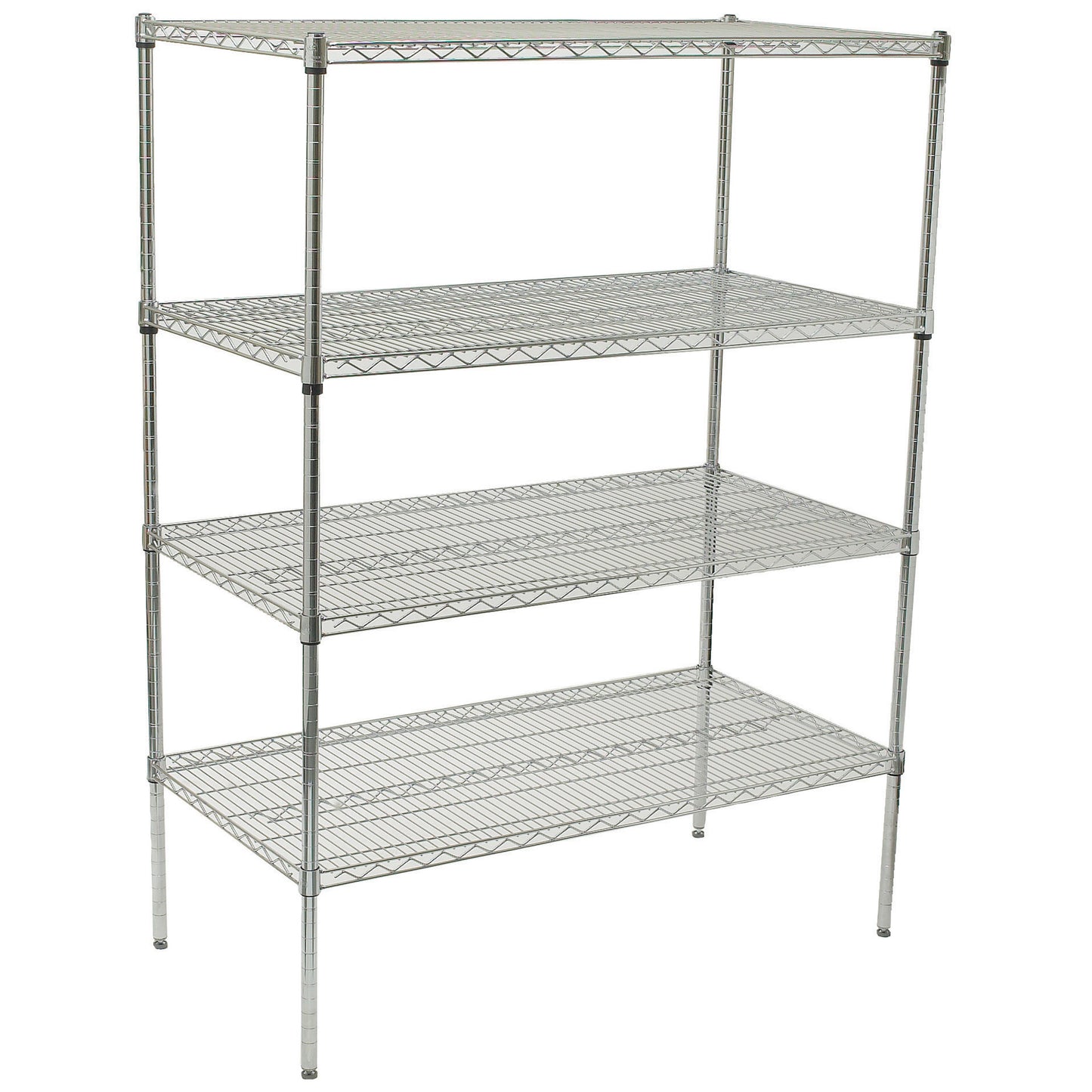 VCS-2448 - 4-Tier Wire Shelving Set, Chrome-Plated - 24 x 48 x 72