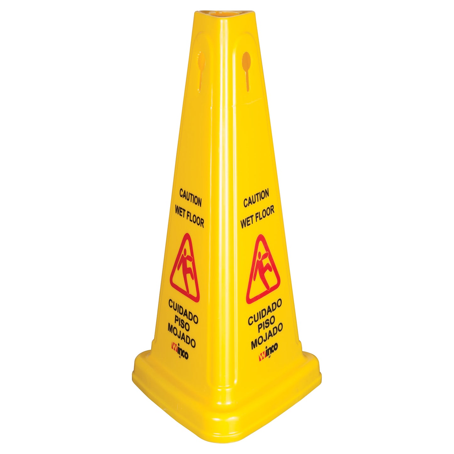WCS-27T - Wet Floor Caution Sign, Cone-shaped, Yellow
