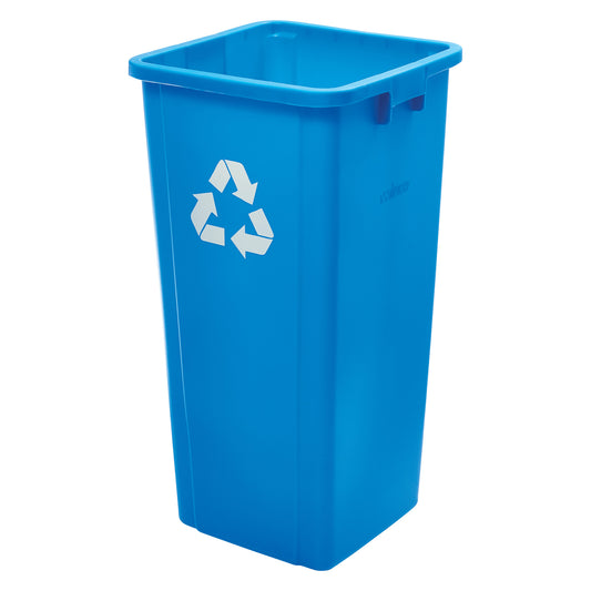 PTCS-23L - Tall Square Trash Can - 23 Gallon, Blue-Recycle