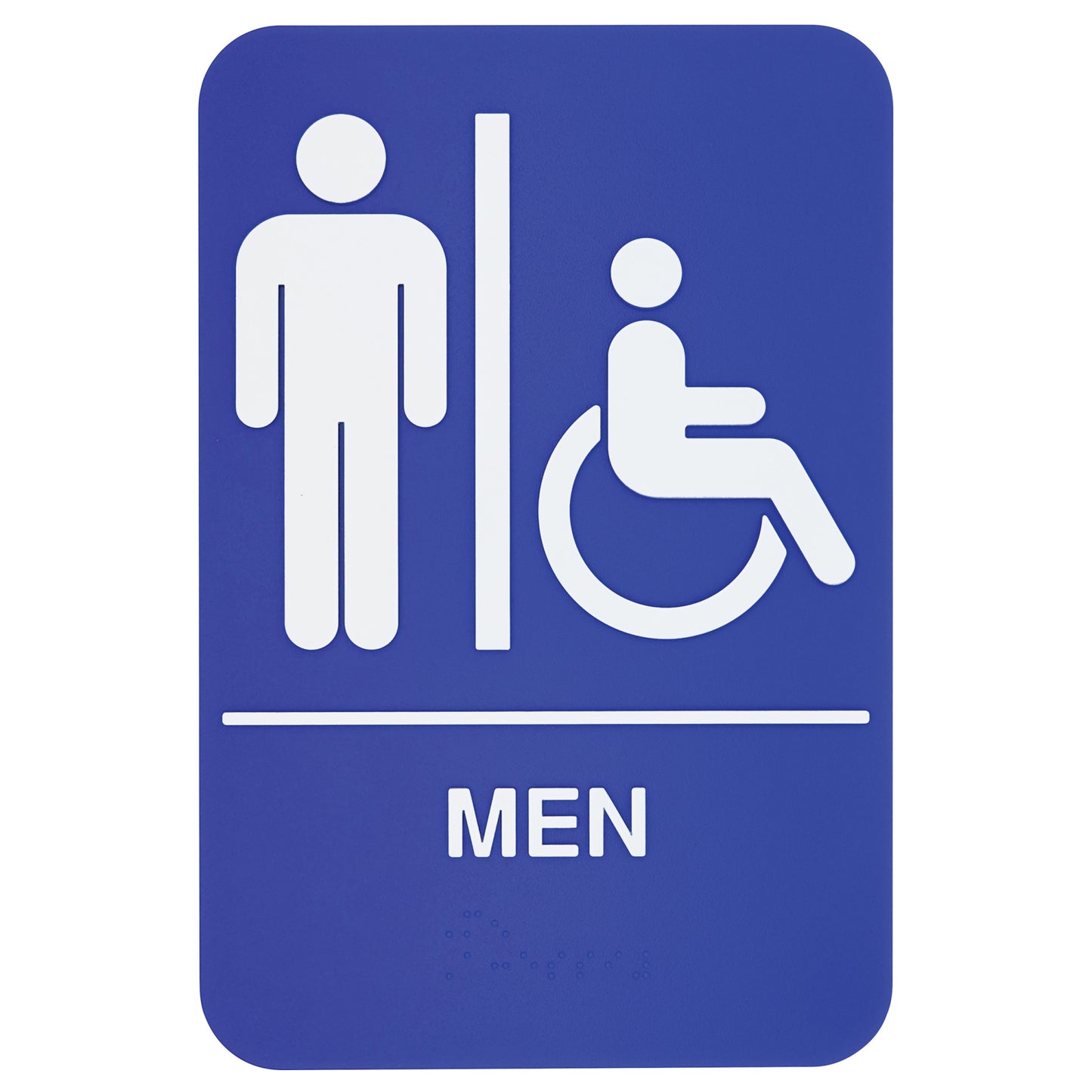 SGNB-652B - Information Signs with Braille, 6"W x 9"H - Men/Accessible