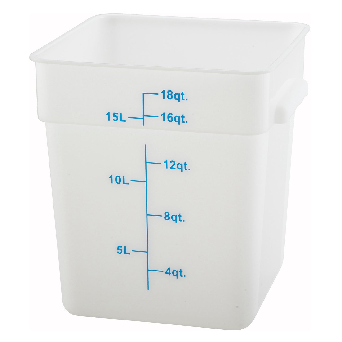 PTSC-18 - Square Storage Container, Translucent, Polypropylene - 18 Quart