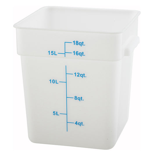 PTSC-18 - Square Storage Container, Translucent, Polypropylene - 18 Quart