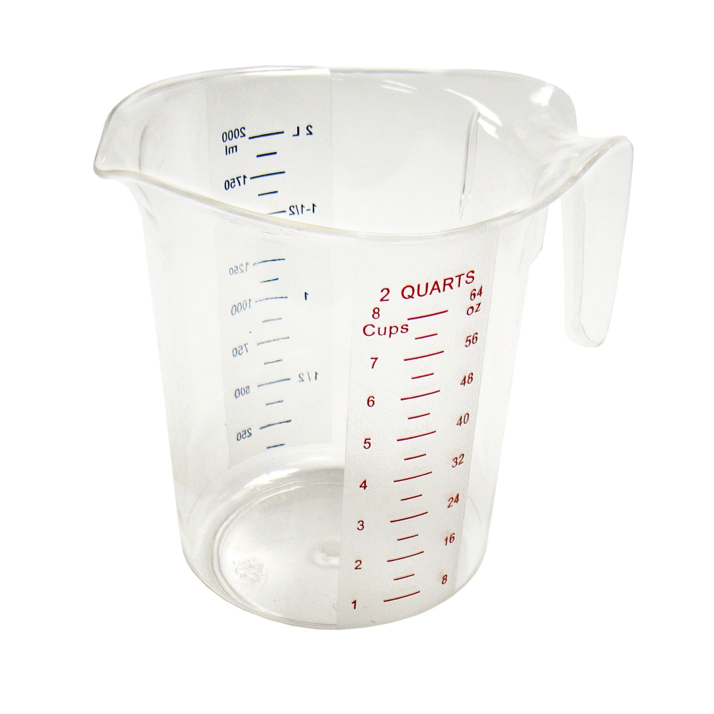 PMCP-200 - Polycarbonate Measuring Cup with Color Graduations - 2 Quart