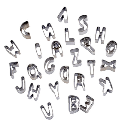 CST-34 - Cookie Cutter Set, Letters, 26 Pieces, Stainless Steel