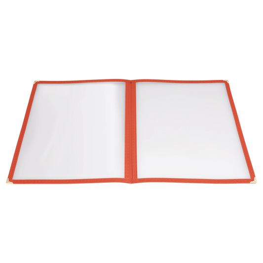 PMCD-9R - Book-Fold Double Panel Menu Cover - Red, 9-3/8 x 12-1/8