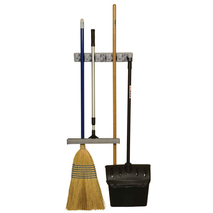 MHH-5 - 16" Mop/Broom Rack with 5 Clips and 6 Hooks
