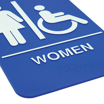 SGNB-651B - Information Signs with Braille, 6"W x 9"H - Women/Accessible