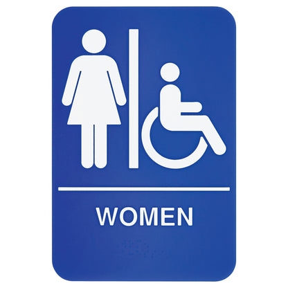 SGNB-651B - Information Signs with Braille, 6"W x 9"H - Women/Accessible