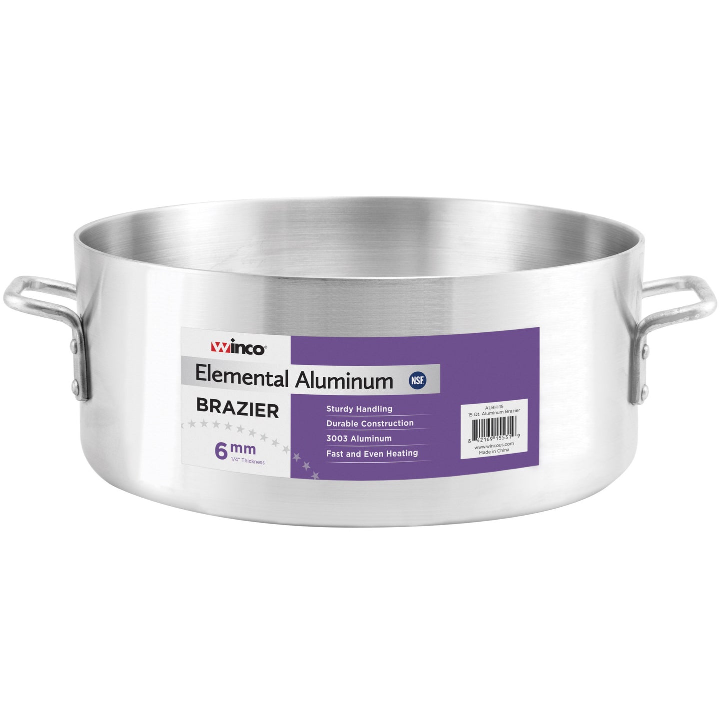 ALBH-28 - Elemental Aluminum Brazier, 6mm - 28 Quart