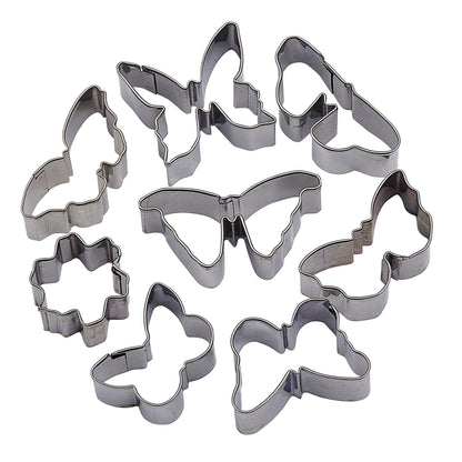 CST-31 - Cookie Cutter Set, Butterflies, 8 Pieces, Stainless Steel