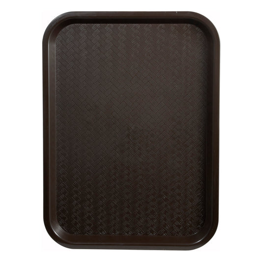 FFT-1014B - High Quality Plastic Cafeteria Tray - 10" x 14", Brown