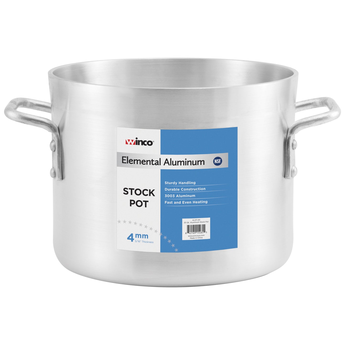 ALST-16 - Elemental 4mm Aluminum Stock Pot - 16 Quart