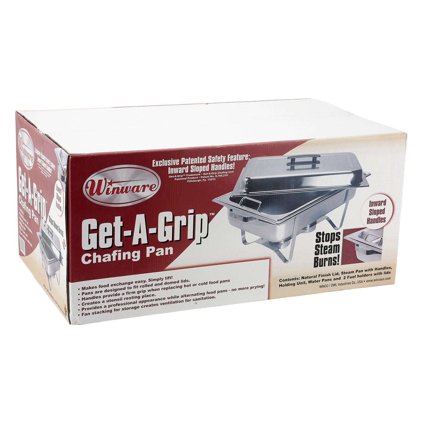 C-2080B - Get-A-Grip 8 Quart Full-Size Chafer, Stainless Steel