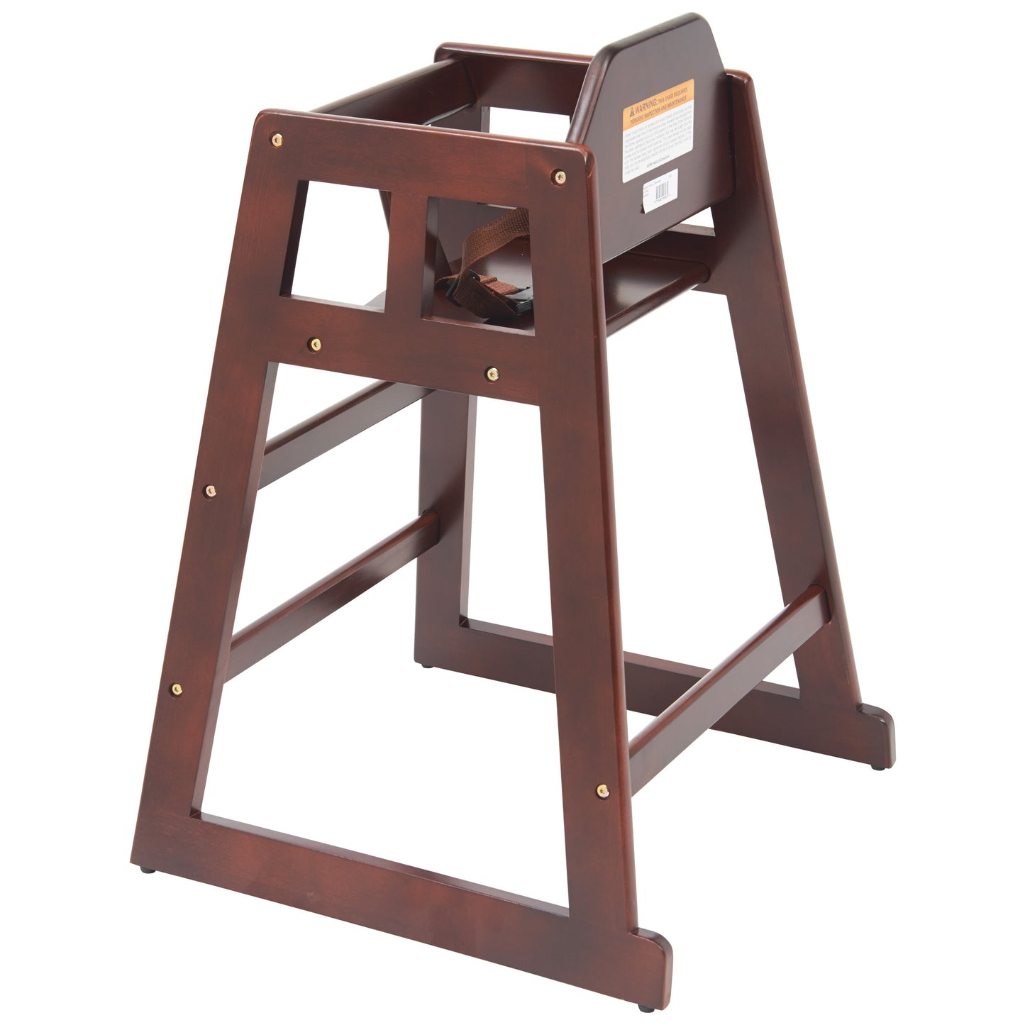 CHH-103A - Wooden High Chair, Assembled - Mahogany