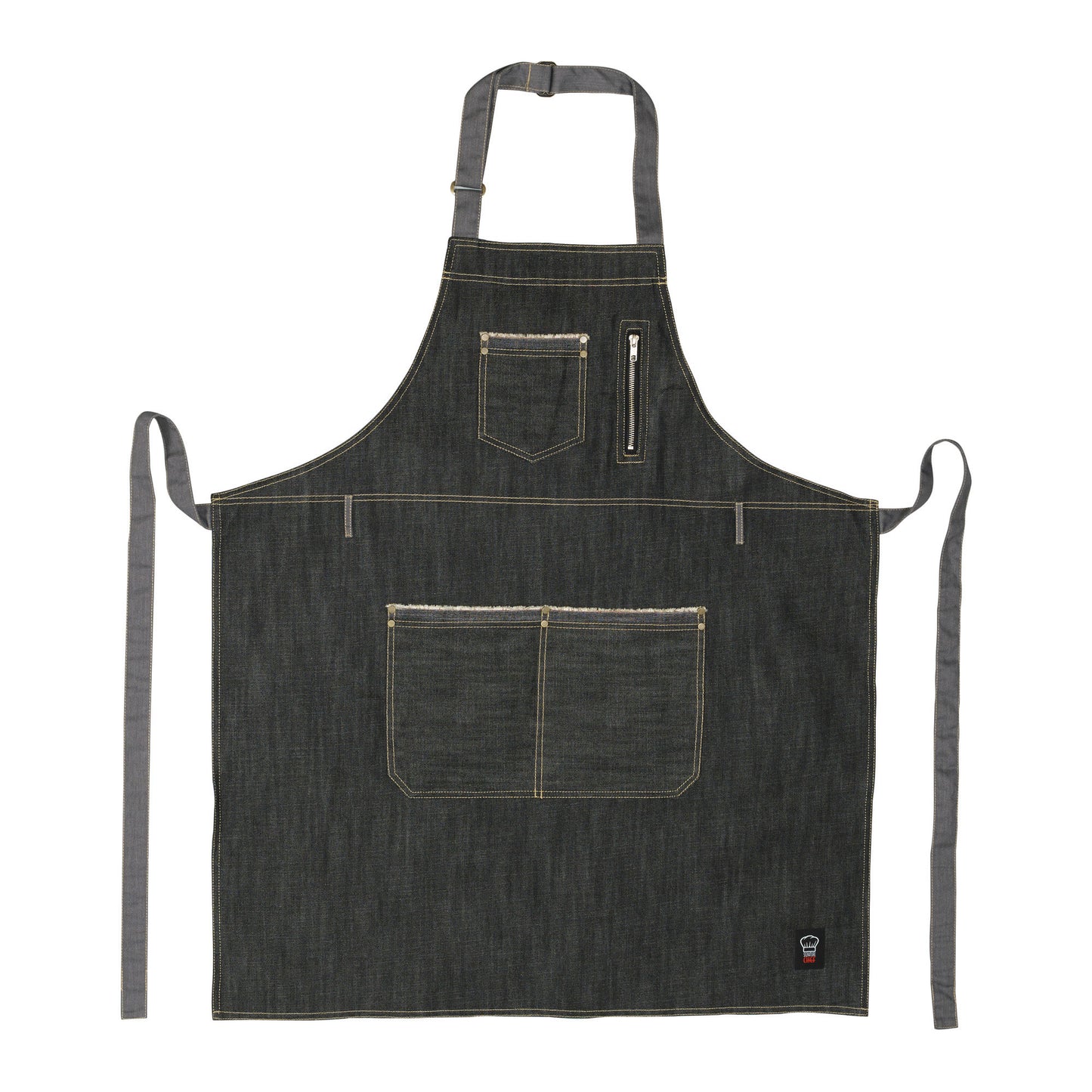 BADN-3430 - Heavyweight Denim Bib Apron, Adjustable Neck